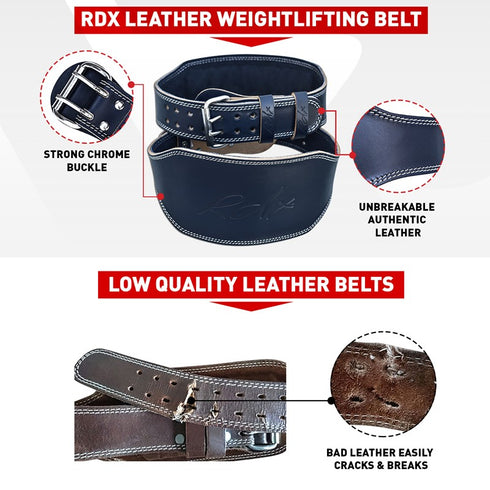 RDX SUEDE LEATHER 6" PADDED GYM BELT